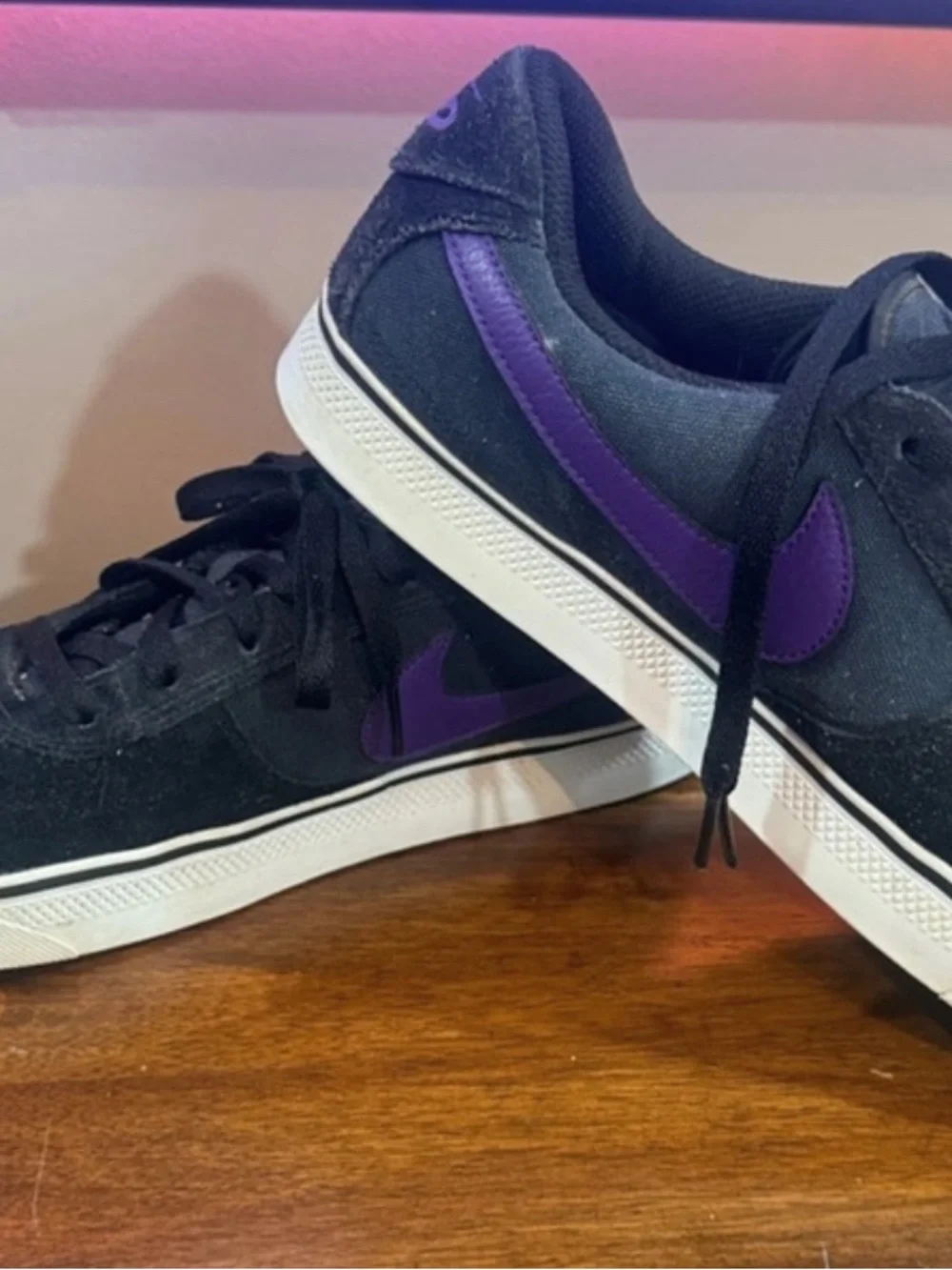 Nike SB Check Solar Black Purple Skate Shoes Men’s 11.5 EUC